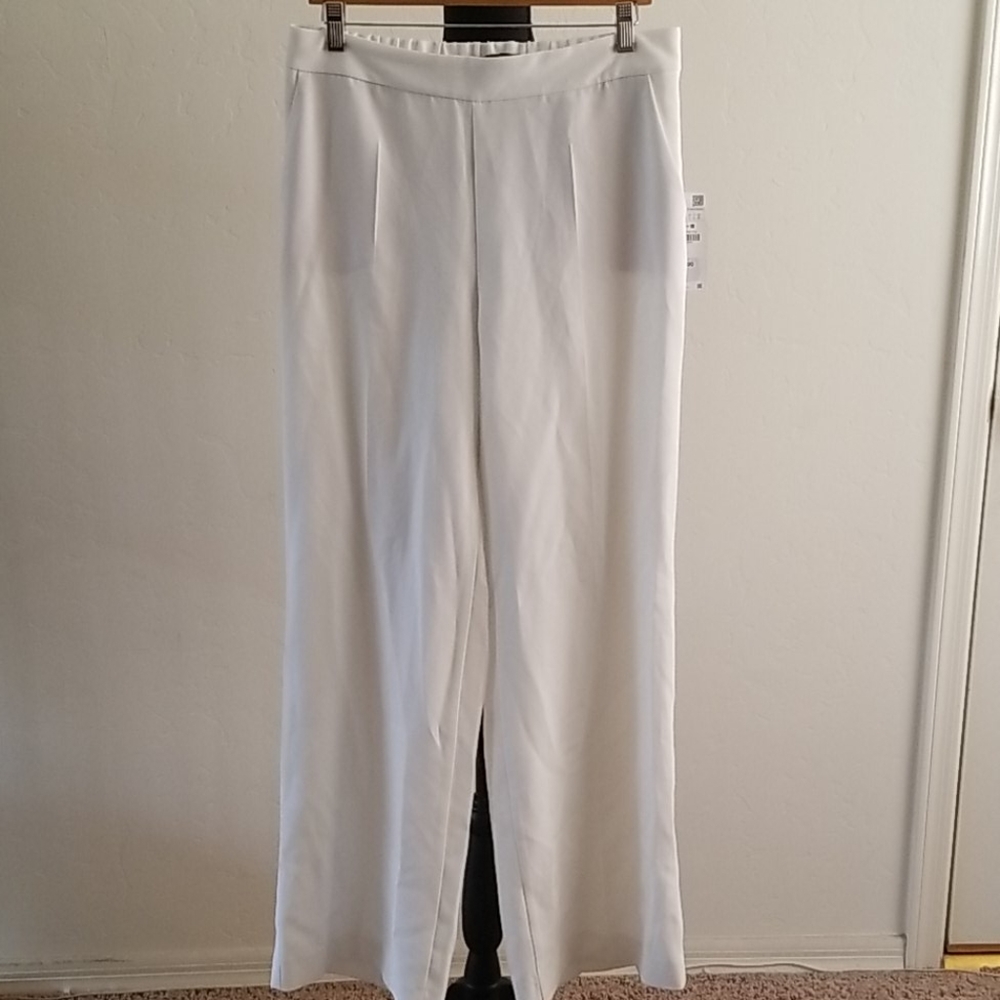Zara Basic White Wide-leg Pants